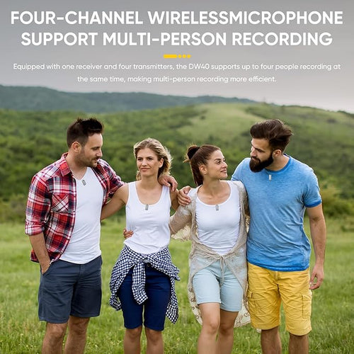 7RYMS iRay DW40 4-Channel Wireless Lavalier Microphone for iPhone, Android