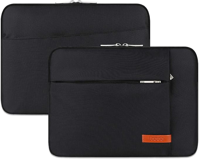 Lacdo Tablet Sleeve Case for 13 inch New iPad Air M3 M2 2025-2024, 13 inch New iPad Pro M4 2024, 12.9" iPad Pro 6 5 4 3 with Magic Keyboard and Smart Keyboard Folio, Water-Resistant Tablet Bag, Black