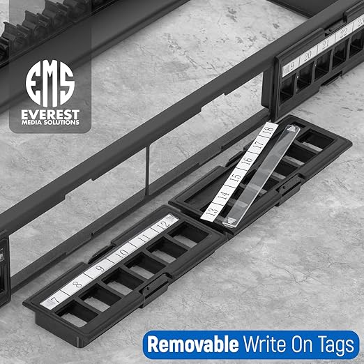 Everest 24 Port Keystone Patch Panel (4-Pack) - Removable 6-Port Panels - Use with Slim Profile Keystones ONLY (Wider Jacks May not fit Side by Side) - 8 Blank Keystone Jack Inserts Included
