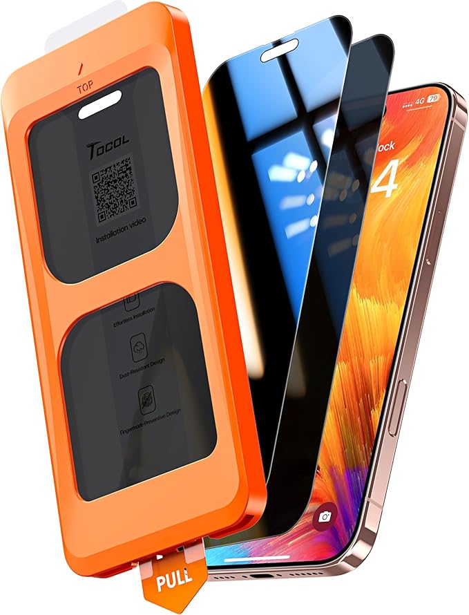 TOCOL for iPhone 16 Pro Privacy Screen Protector