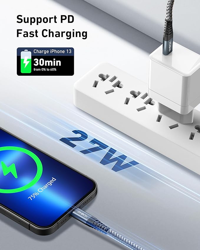 ohbox Long USB C to Lightning Cable 10FT 3Pack iPhone Charger Fast Charging Cord Type C to Lightning Cable for iPhone 14 13 12 11 Pro Max XR XS 8 Plus iPad