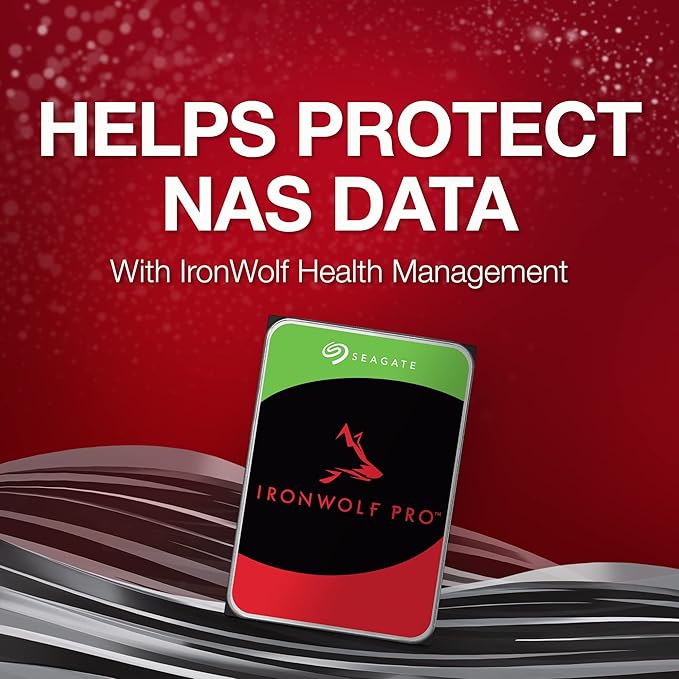Seagate IronWolf Pro, 12 TB, Enterprise NAS Internal HDD –CMR 3.5 Inch, SATA 6 Gb/s, 7,200 RPM, 256 MB Cache for RAID Network Attached Storage (ST12000NT001)