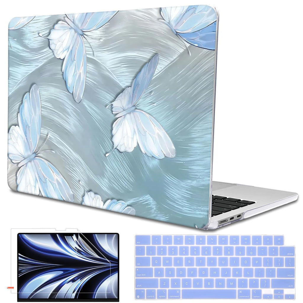 LCMOCICO for MacBook Air 13 Case M5 M4 M3 M2 2026-2022,Green Plants Flowers