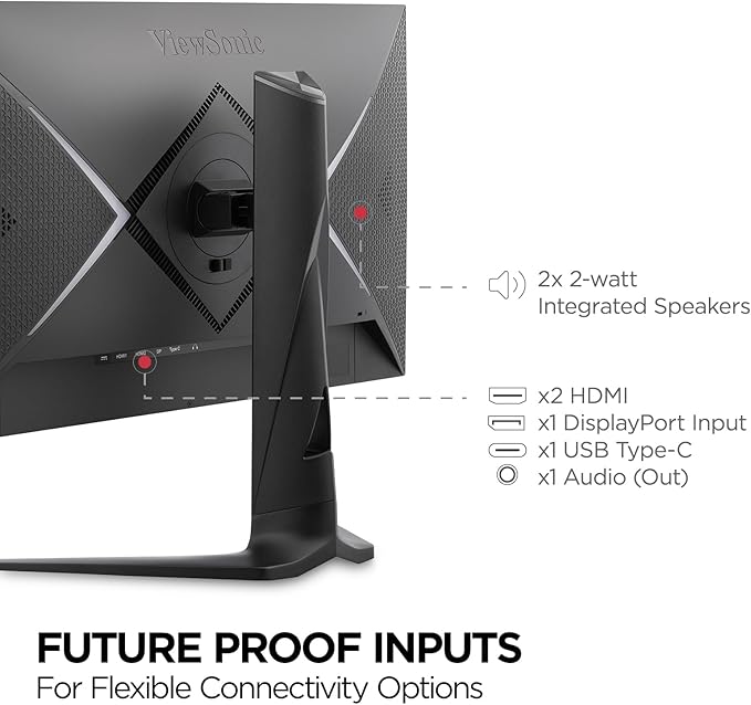 ViewSonic XG2536 25 Inch 1080p IPS Gaming Monitor with 280Hz, 0.5ms, FreeSync Premium, NVIDIA G-Sync Compatible, RGB Lighting, Advanced Ergonomics, HDMI, DP and 65W USB-C Inputs