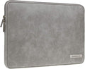 RAINYEAR 15 Inch Laptop Sleeve PU Suede Leather Case Padded Cover Water Resistant Carrying Computer Bag Compatible with 15.4 MacBook Pro/Air, Surface Laptop 3/4 15", New XPS 15 Touch(Gray)