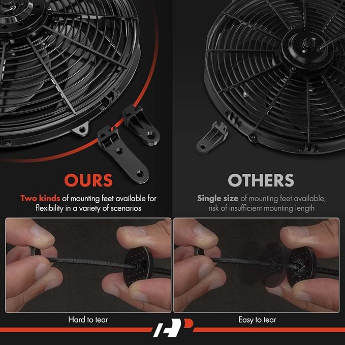 A-Premium 7.5'' 7.5 inch Slim Fan Pull Universal Electric Radiator Cooling Fan Assembly, 12V 80W with Mount Kit