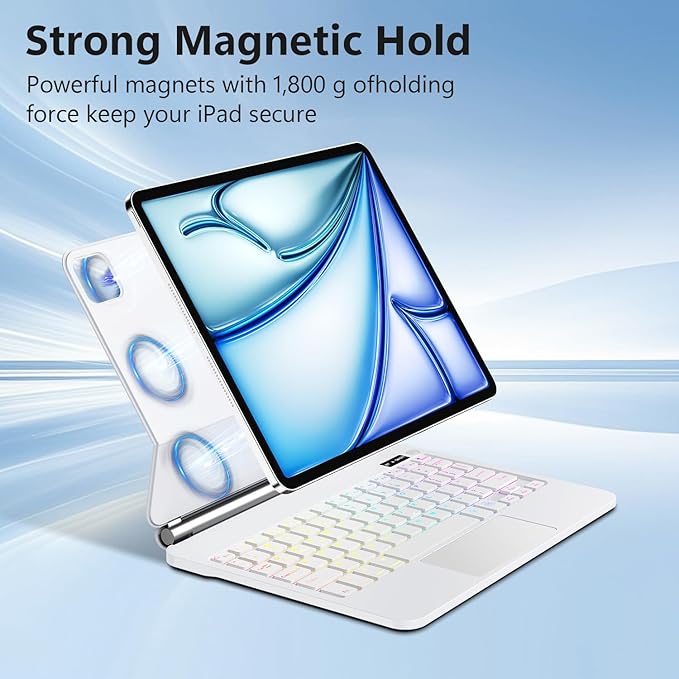 Keyboard Case for iPad Air 11-inch (M3 2025 / M2 2024) & iPad Pro 11 inch(1st/2nd/3rd/4th Generation)，Magic Magnetic Backlit Keyboard Case with Multi-Touch Trackpad- Easy-Set Floating Cantilever Stand