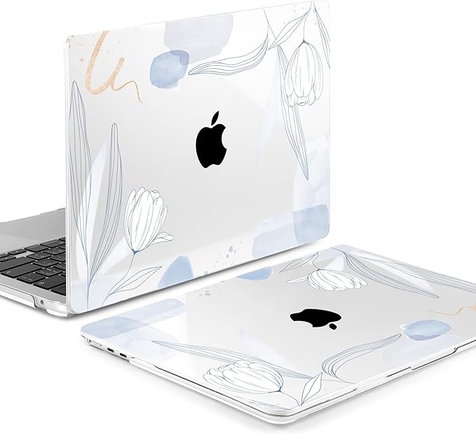 MEEgoodo for M4/M3/M2 MacBook Air 15.3 inch Case 2025 2024 2023, Case Fit Model (A3241/A3114/A2941) for MacBook Air 15 inch, Laptop Hard Shell with Keyboard Cover, Floral 33