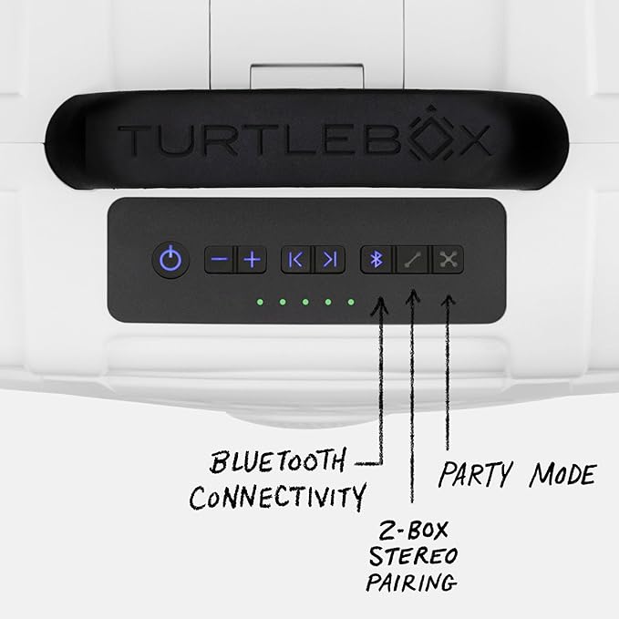 Turtlebox Original Gen 3: Portable Outdoor Bluetooth Speaker – Ultra-Loud (120dB), Waterproof (IP67), Rugged, Impact-Resistant, 3-Day Battery | Party Mode: Unlimited Pairing Stereo, White/Royal Blue