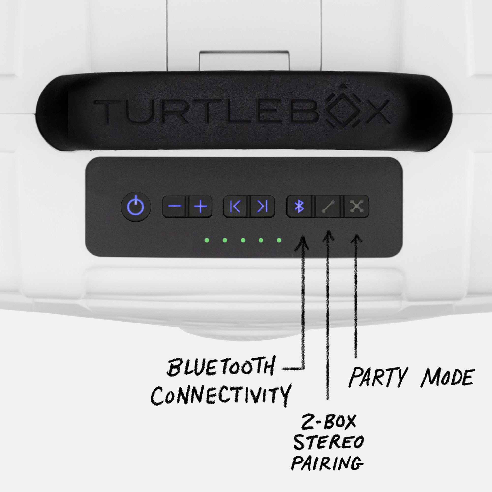 Turtlebox Original Gen 3 Outdoor Bluetooth Speaker, White/Royal Blue