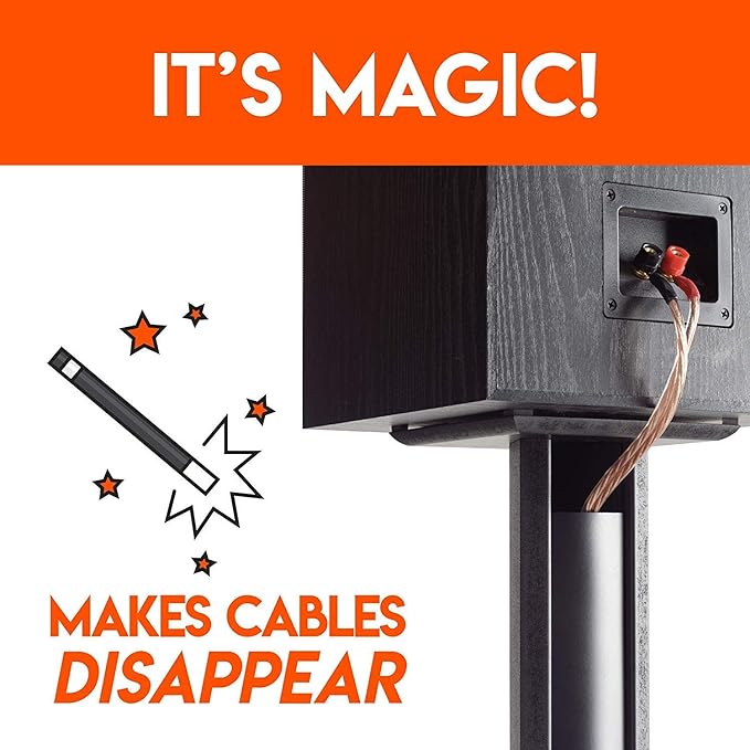 ECHOGEAR Universal Floor Speaker Stands - Vibration-Absorbing MDF Design Works with Klipsch, Polk, JBL & Other Bookshelf Speakers Or Studio Monitors - Includes Sound Iso Pads & Carpet Spikes