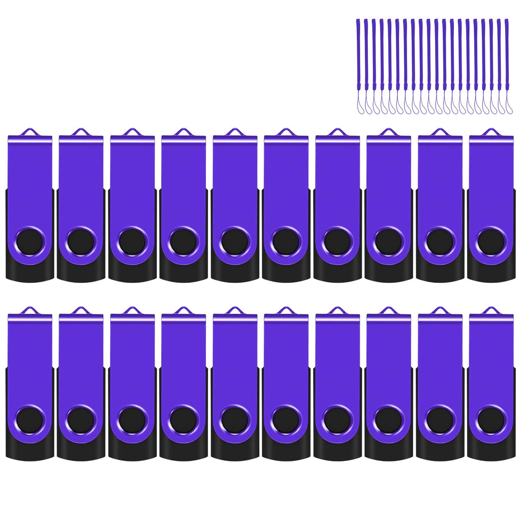 1GB 20-Pack USB Flash Drives Bulk EASTBULL USB 2.0 Thumb Drive,Purple