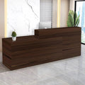 Reception Desk with Counter Modern Checkout Counter with Lockable Drawer Keyboard Tray Receptionist Desk for Office Salon Reception Table B Left 59inch/150cm