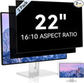 [2 Pack] 22 Inch Computer Privacy Screen for 16:10 Aspect Ratio Widescreen Monitor, Eye Protection Anti Glare Blue Light Computer Monitor Privacy Filter, Removable Anti-Scratch 22in Protector Film