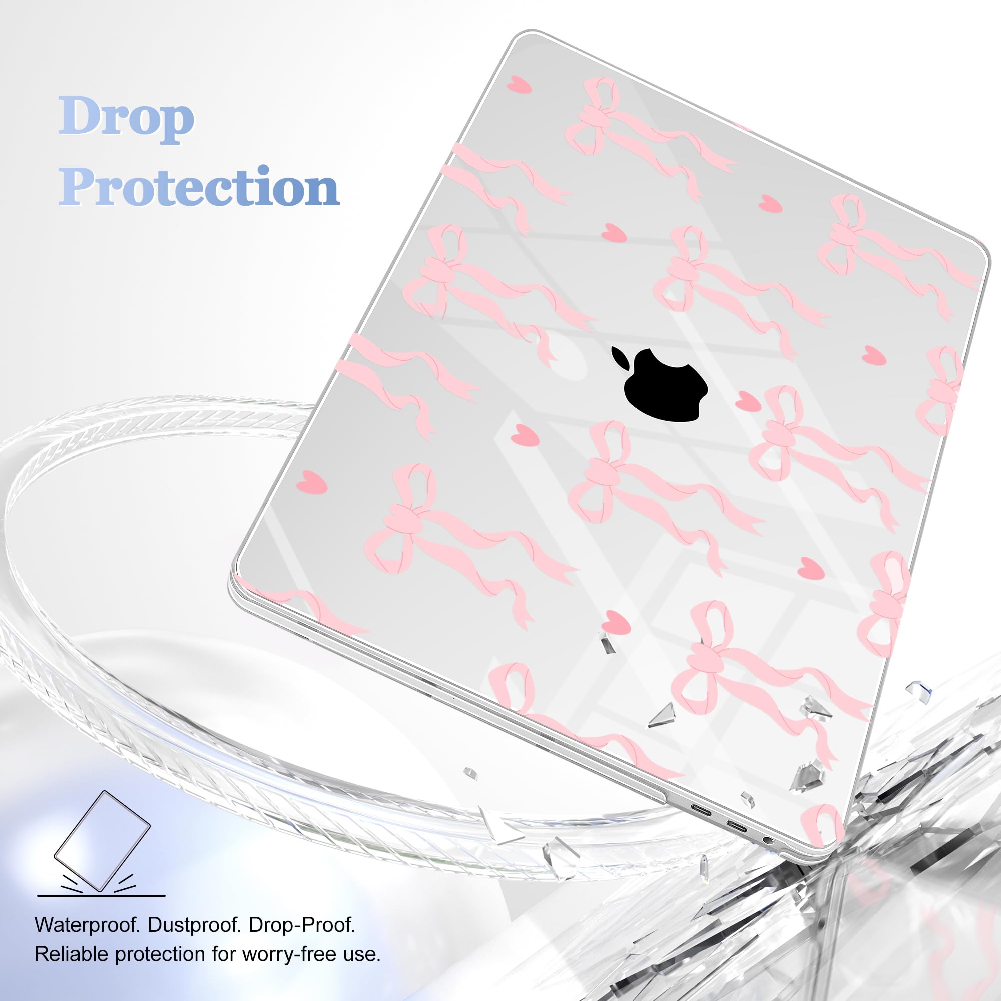 Lepeoac for MacBook Pro 16 inch Case 2019 2020 Release Model A2141, Plastic Hard Shell Cover with Keyboard Cover & Screen Protector for MacBook Pro 16 inch with Touch Bar & Touch ID, Bow