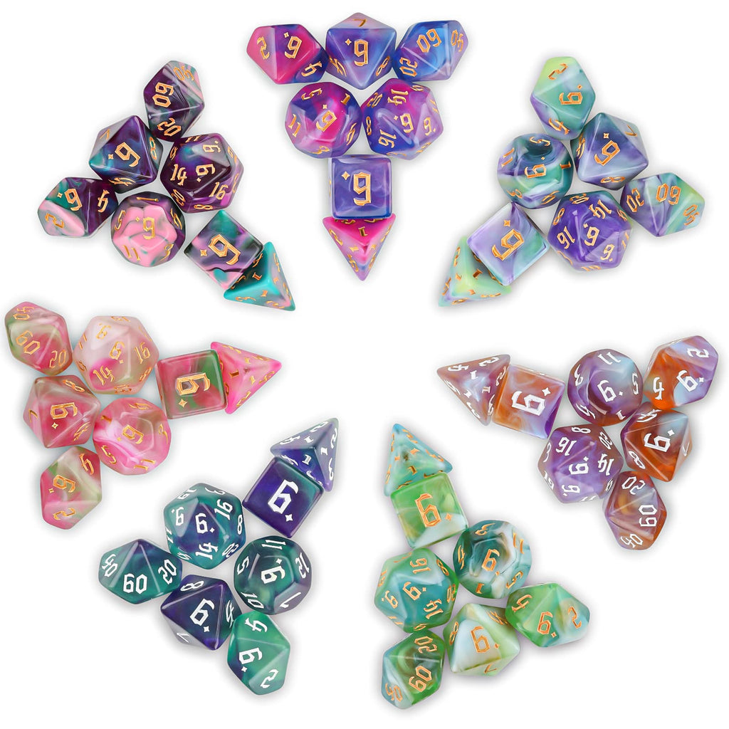 49Pcs Polyhedral Dice Set- DND Dice with 7 Storage Pouch