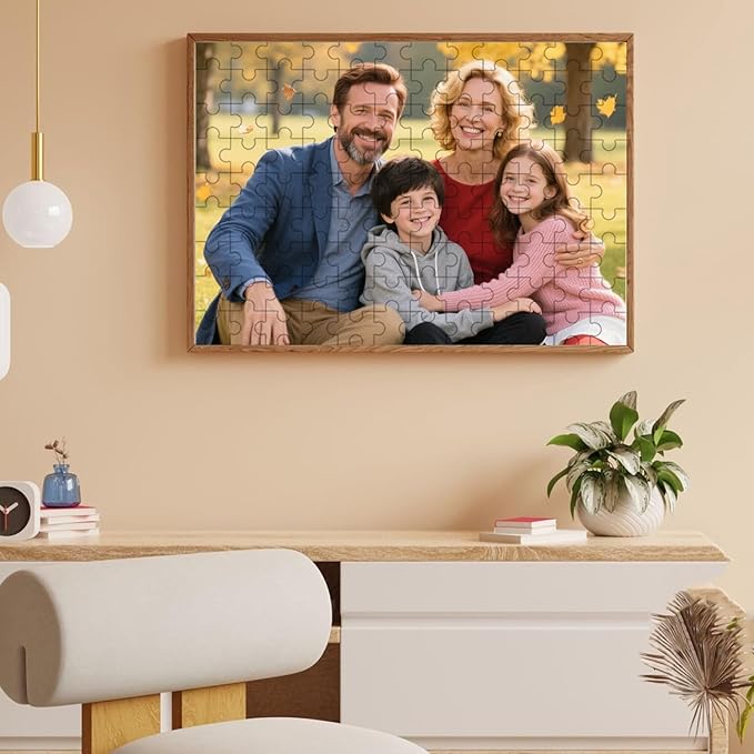 Custom Puzzle, Personalized Puzzle for Photos, Customized Puzzle 120/200/300/500/1000/1500 Pieces for Family, Christmas, Pet, Birthday, Wedding Gift