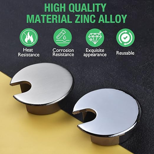1 Pcs Desk Grommet 1-3/8" / 35 mm, Desk Cord Hole Cover, Cable Grommet Metal Zinc Alloy Materilal, Desk Hole Grommet for Home & Office Pc, Detachable Cable Cord Organizer-Copper Red