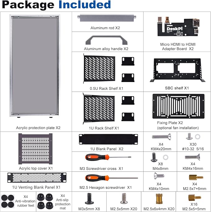 GeeekPi 12U Server Cabinet, 10 inch Server Rack for Network, Servers, Audio, and Video Equipment, DeskPi RackMate T2 Rackmount, 10.23 inch Depth
