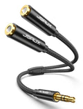 JSAUX Headphone Splitter for 2 Headphones, 3.5mm Splitter (No Mic), Black