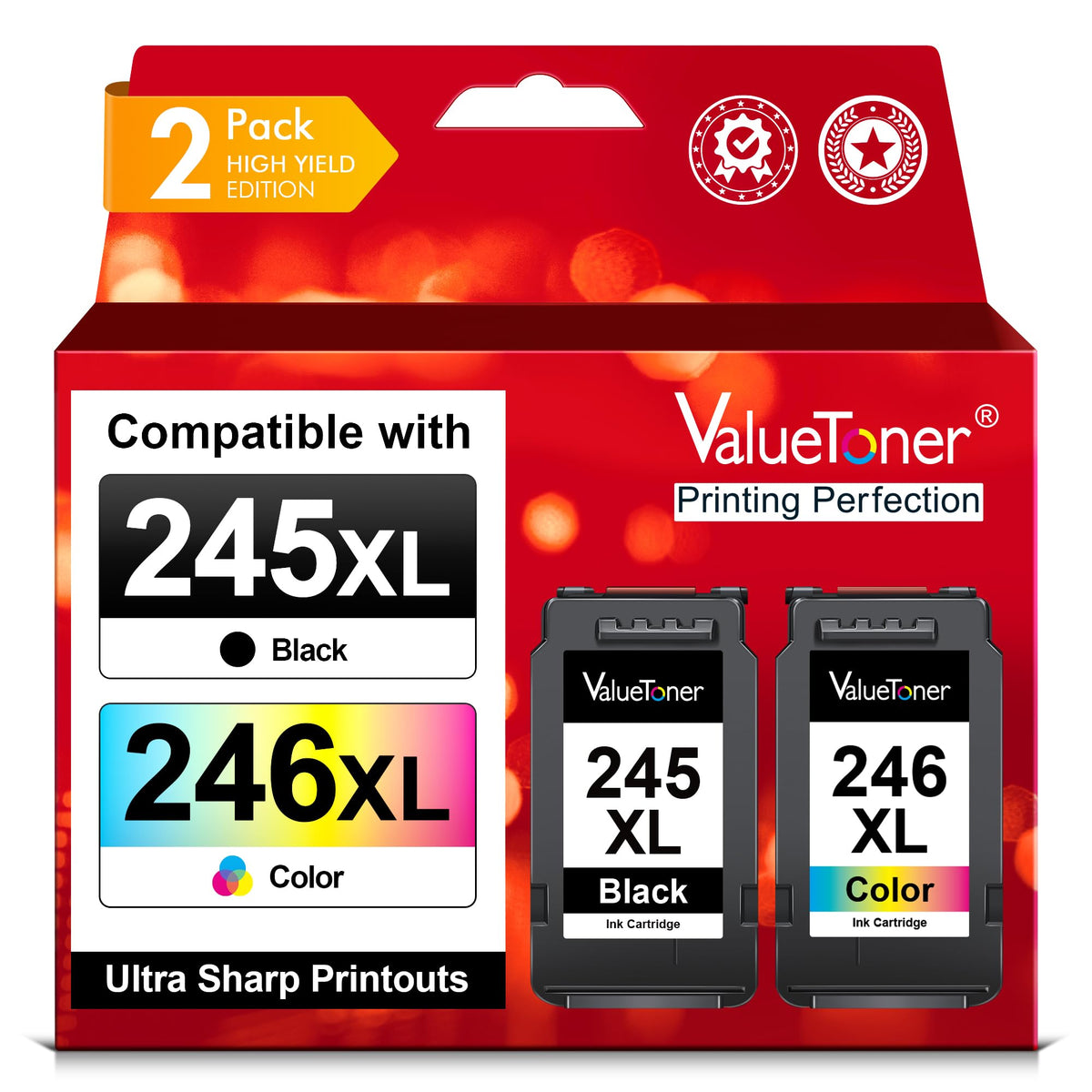 Valuetoner 245XL Ink Cartridge Replacement for Canon 245XL 246XL Combo Pack
