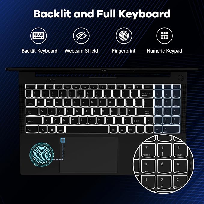 NIMO 15.6" IPS FHD-Gaming-Laptop, AMD Ryzen 5 6600H 6 Cores 32GB DDR5 RAM 1TB SSD (Beat i7-1165G7, Up to 4.5GHz) Radeon 660M GPU-Computer with Backlit Keyboard 100W Type-C Fingerprint Win 11