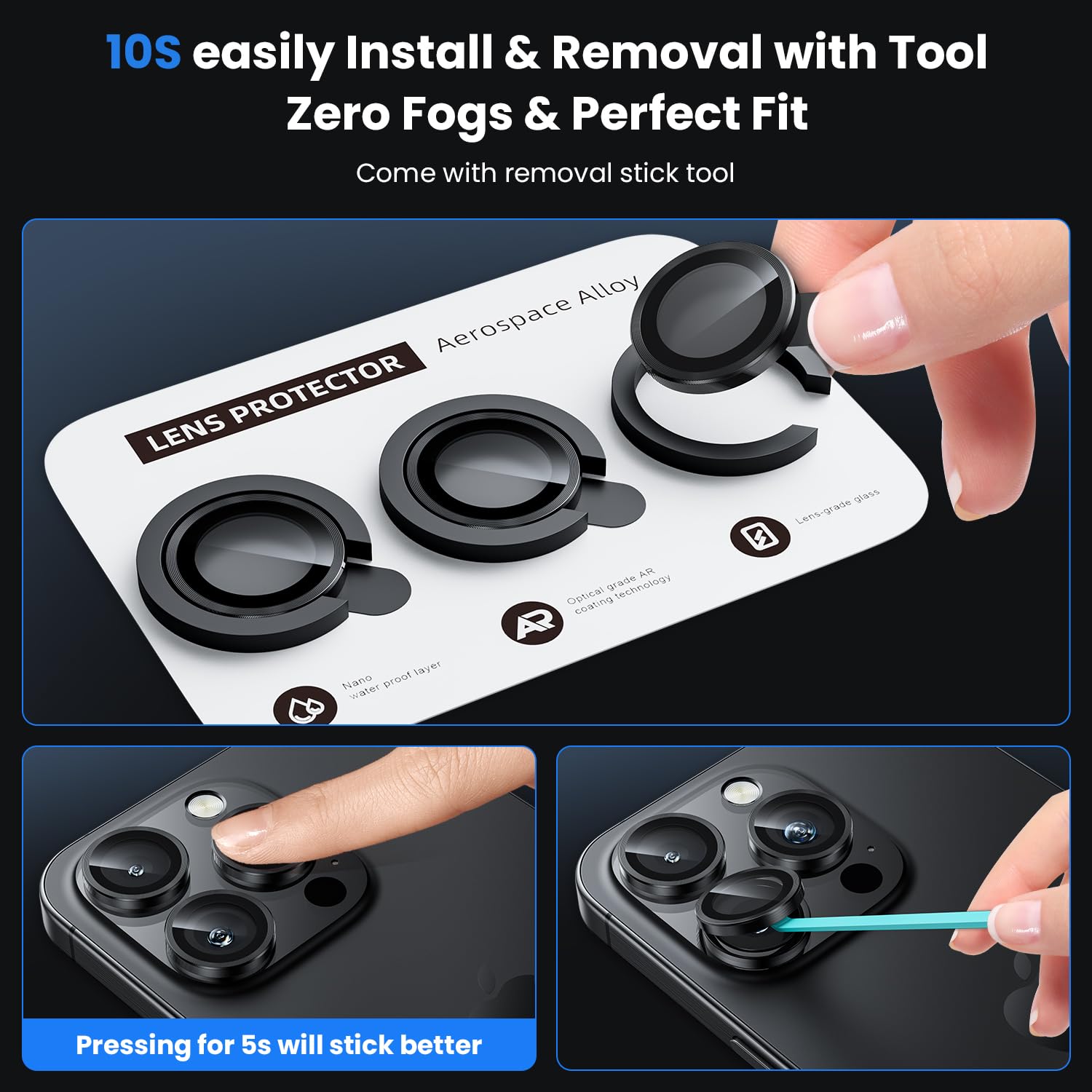 WSKEN for iPhone 16 Pro/iPhone 16 Pro Max Camera Lens Protector