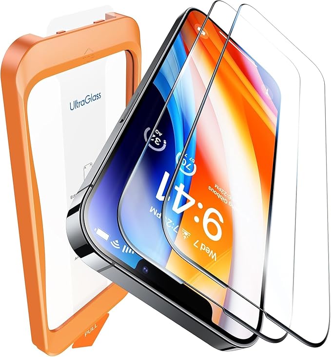 UltraGlass UNBREAK TOP 9H+ Glass for iPhone 13/13 Pro Screen Protector [12FT Military Grade Shatterproof] Screen Protector 13/13 Pro Tempered Glass [Longest Durable & Full Edge Coverage]