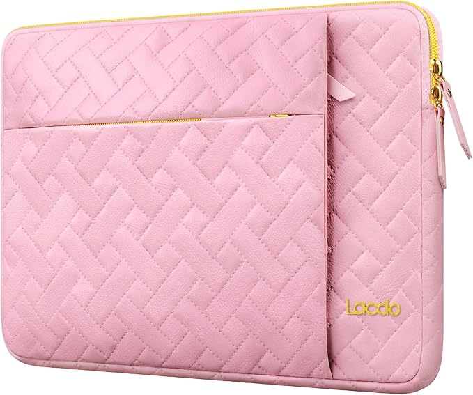 Lacdo Laptop Sleeve Case for 14 inch New MacBook Pro M4/M3/M2/M1 Chips Pro Max A3112 A3401 A3185 A2918 A2992 A2779 A2442 2024-2021, 13.8 inch Surface Laptop 7th Copilot+PC Computer Bag, Sakura Pink