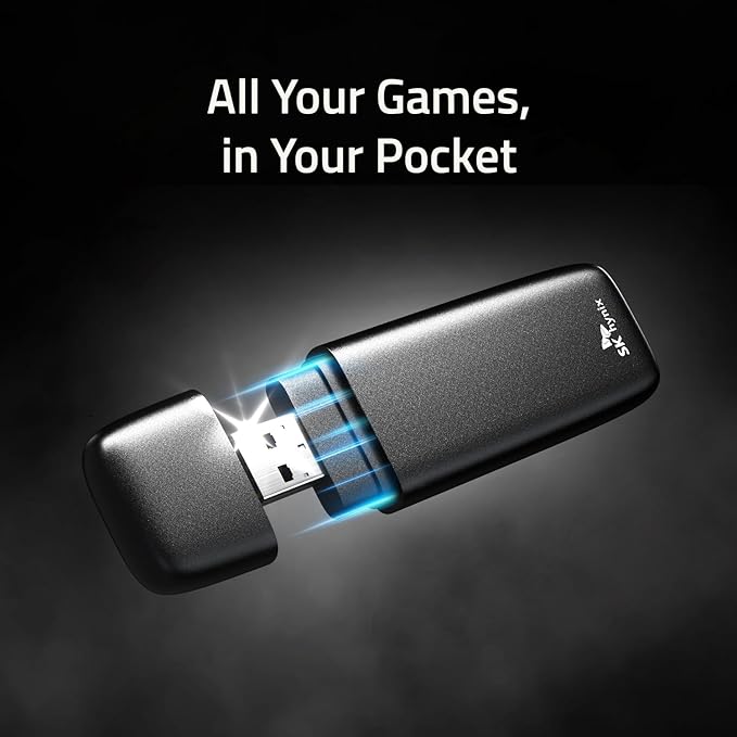 SK hynix Tube T31 1TB Stick Type SSD with DRAM | up to 1000MB/s | 10 Gbps | USB-A 3.2 Gen2 | External Solid State Flash Drive Compatible with PS4, PS5, Xbox, Window PC & Mac
