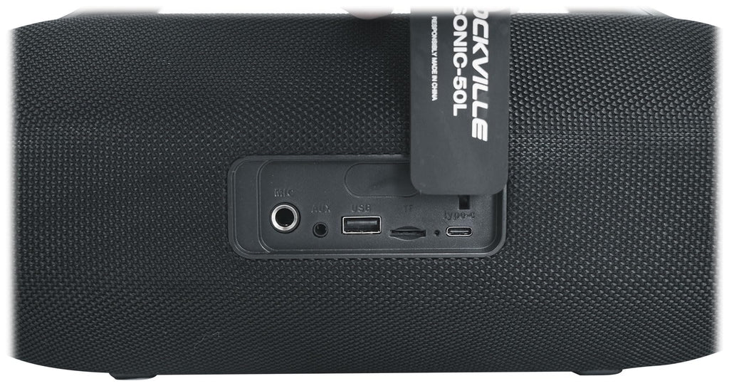 Rockville SONIC-50L Large Portable Bluetooth Speaker for Parties, Black
