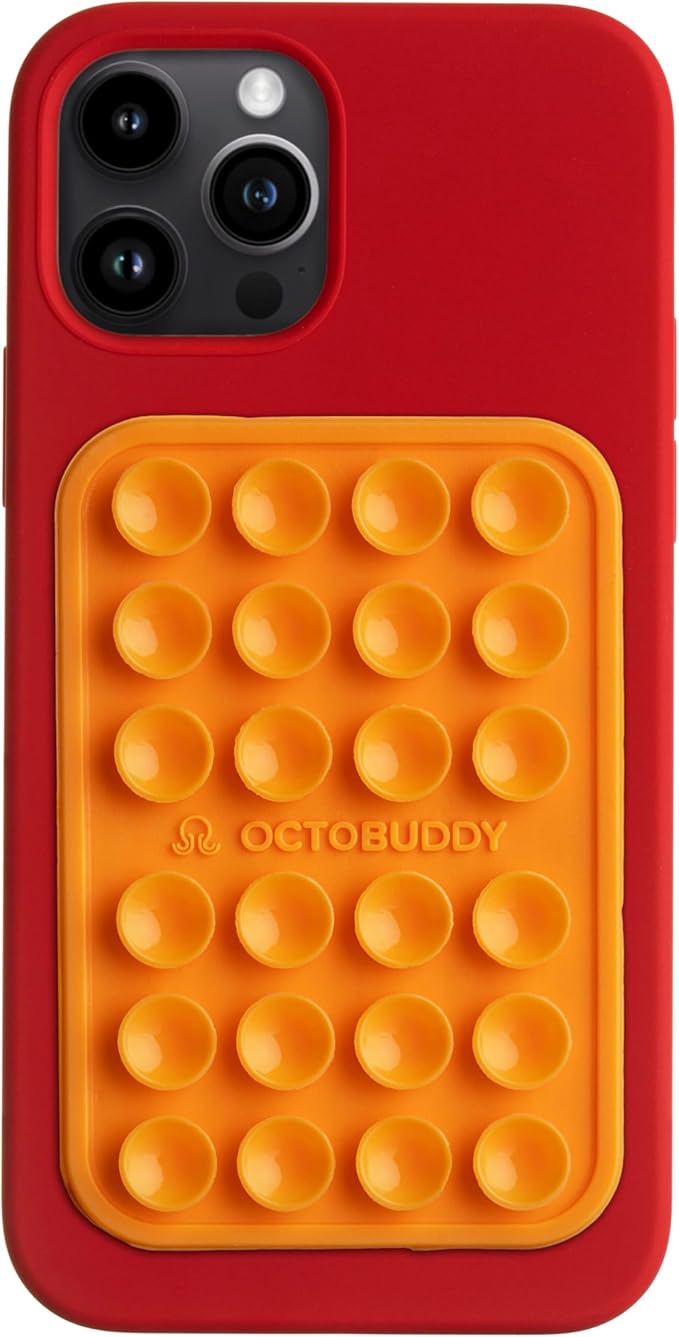 OCTOBUDDY Classic MAX - Silicone Suction Phone Case Adhesive Mount - Hands-Free, Strong Grip Holder for Selfies and Videos - iPhone and Android Compatible - 2.6″ x 3.9″