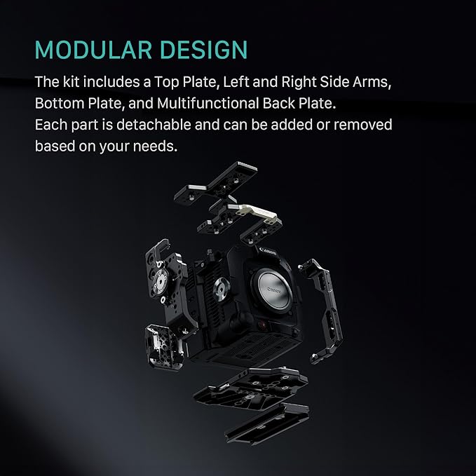 Tilta Camera Cage Pro Kit V-Mount for Canon C400 | Includes Cage, Battery Plate, Shoulder Baseplate, Right Side Arm & More | Arri Rosette, NATO Rail, 3/8"-16 & 1/4"-20