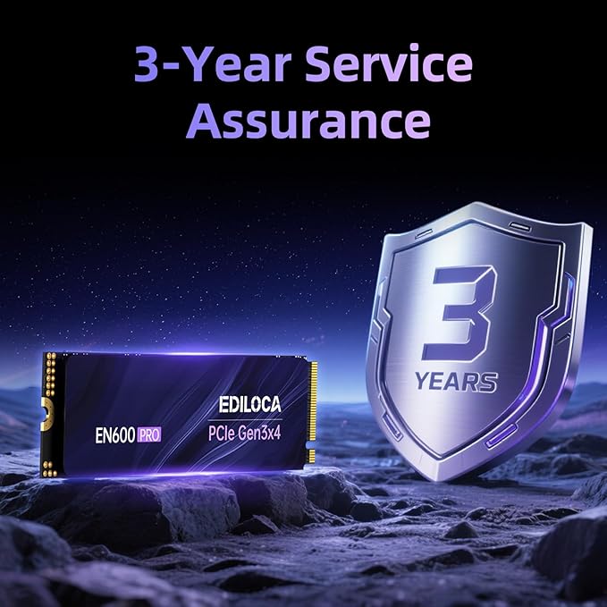 EN600 PRO SSD 512GB PCIe 3.0 Gen 3x4, NVMe M.2 2280, Up to 3200MB/s, Internal Solid State Drive, SLC Cache 3D NAND TLC, Graphene Cooling Sticker, Storage for PC, Desktop and Laptops