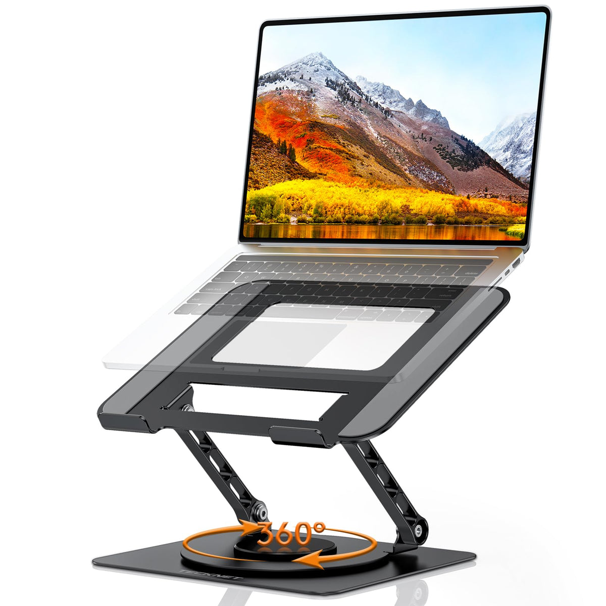 TECKNET Laptop Stand for Desk, 360° Rotating Laptop Stand for 10-17" Laptop