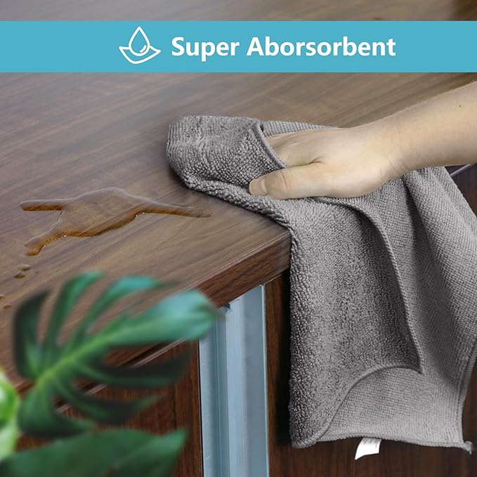 HOMEXCEL 8PK Microfiber Cleaning Cloth, Cleaning Rags for Home, 11.5x11.5in
