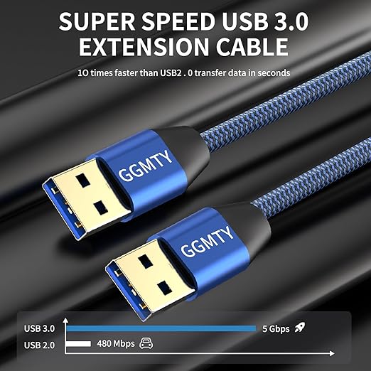 USB to USB Cable 1.5FT,Durable Braidedfor USB 3.0 Male to Male Type A to Type A Cable Data Transfer Compatible with Hard Drive, Laptop, DVD Player, TV, USB 3.0 Hub, Monitor, Camera