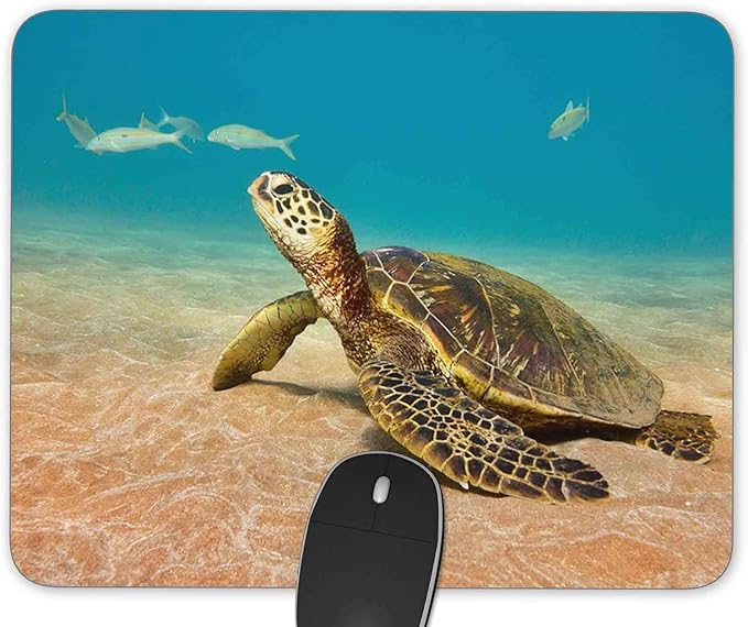 Sea Turtle Gaming Mouse Pad， Rectangle Mouse Pad Size(9.84"x7.87")
