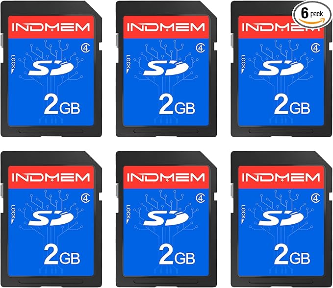 INDMEM SD Card 2GB, 6 Packs Class 4 2GB Flash Memory Card MLC Standard Secure Digital Cards Camera Card