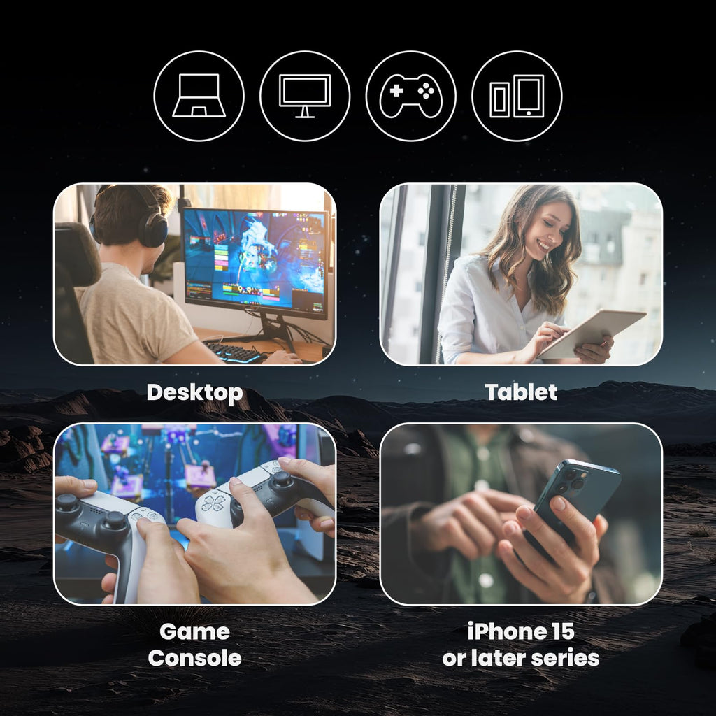 MMOMENT 512GB Portable SSD Magnetic Phone SSD, Dual USB-C, 950MB/s P100