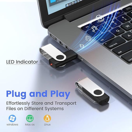 ABLAZE 8GB USB Flash Drive 100 Pack, USB 2.0 Thumb Drives with Lanyards