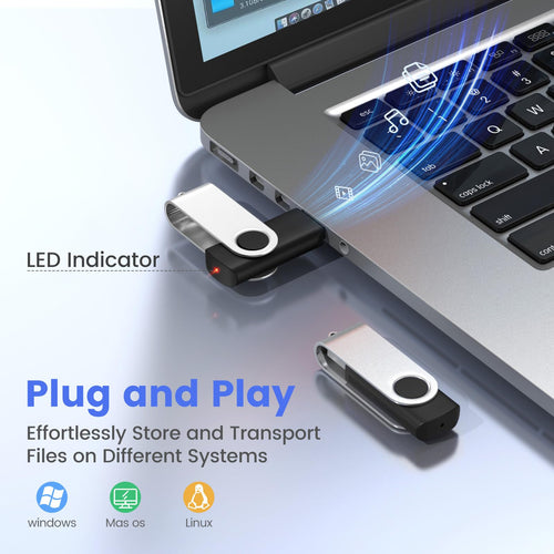 ABLAZE 4GB USB Flash Drive 20 Pack, USB 2.0 Thumb Drives with Lanyards