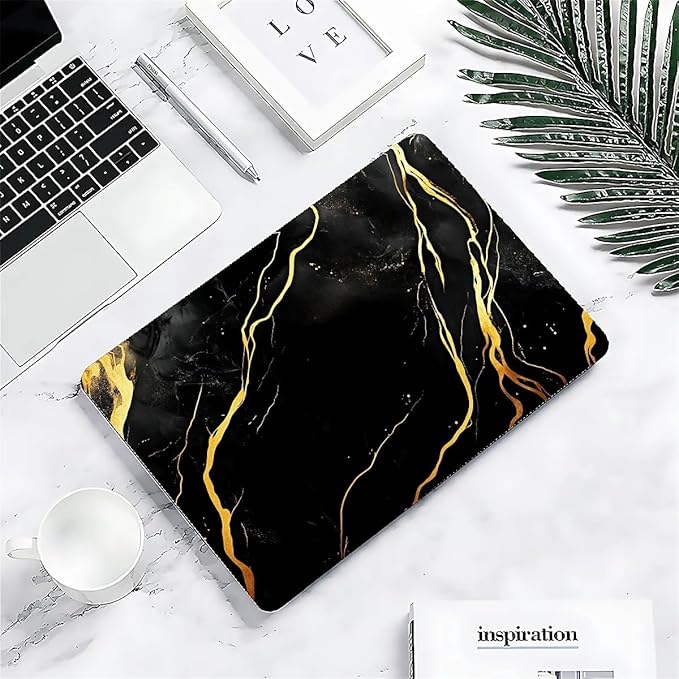 Compatible with MacBook Air 13.3 13.6 Inch Case 2022 2021 2020 2019 Plastic Hard Shell Case Cover,13.6 Air (A2681) M2 2022, Black Marble