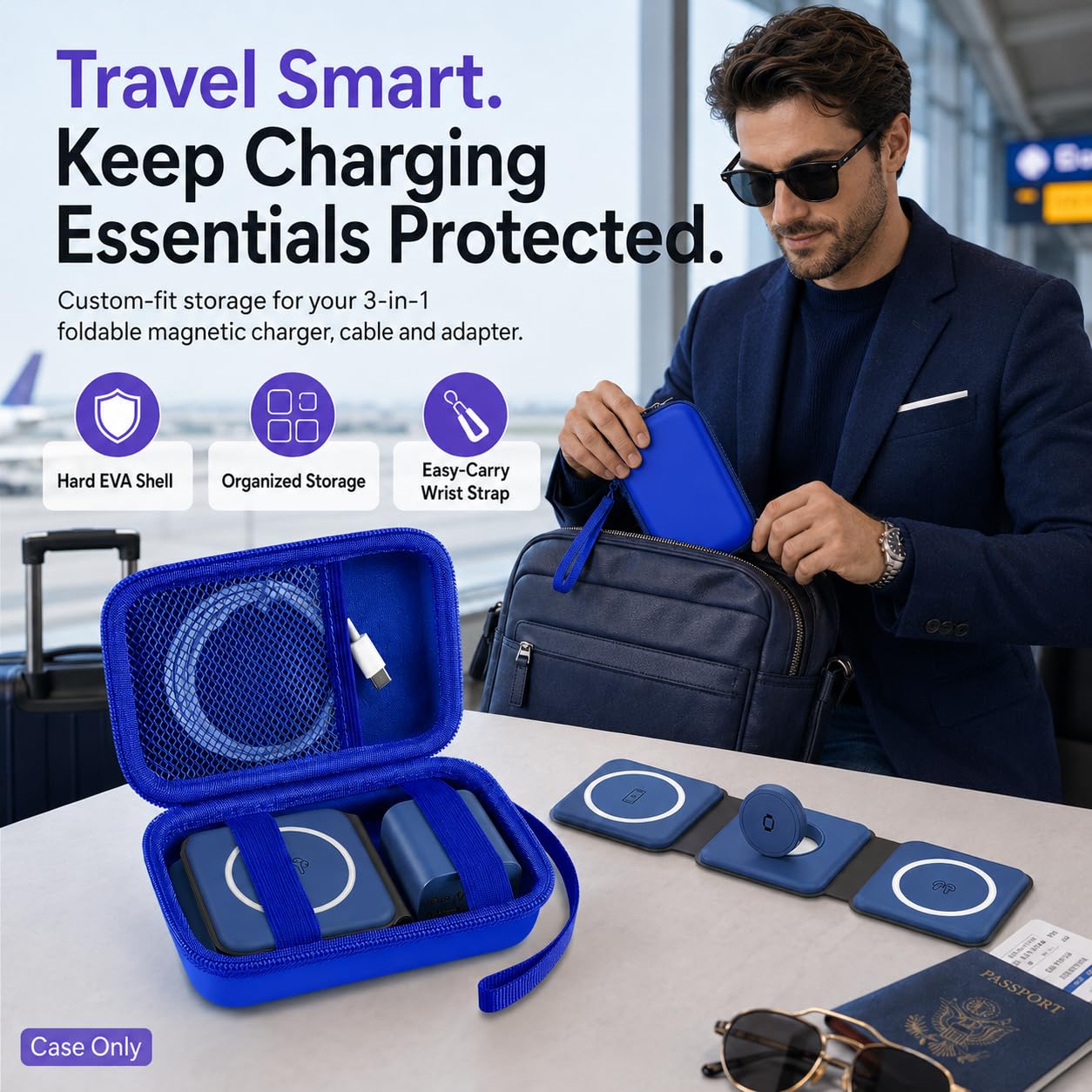 ANKHOH Travel Case for Iseyyox/for RTOPS/for QUZUDN 3 in 1 Wireless Charger