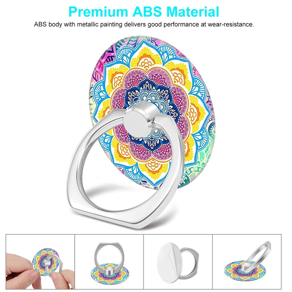Bonoma Cell Phone Ring Holder Stand,3- Pack Colorful Mandala