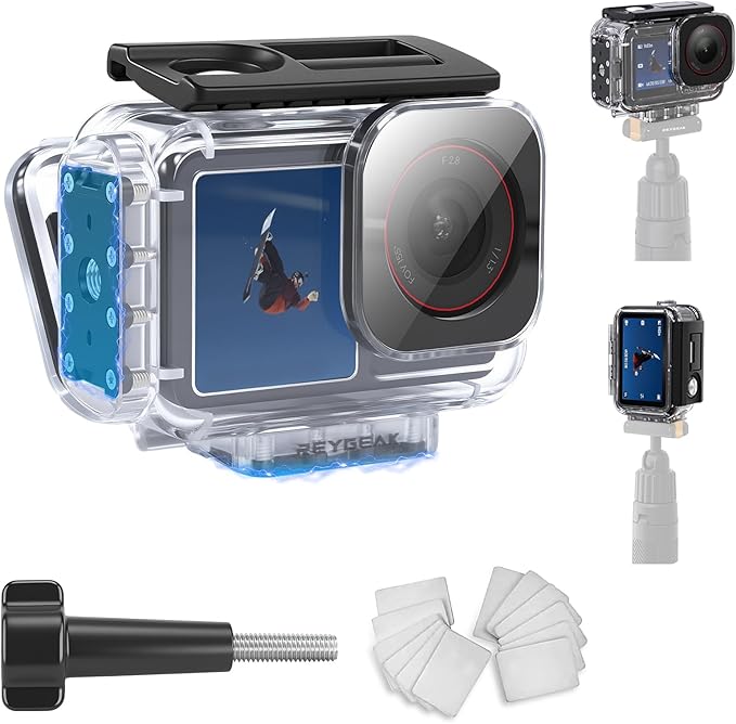 REYGEAK Waterproof Case for DJI Osmo Action 5Pro/4/3,164FT/50M Underwater Protective Housing Dive Kit,Diving Housing Cover Shell with Magnetic Quick Release Interface.