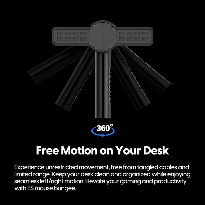 Pulsar Gaming Gears - Micro Bungee ES : Drag-Free Wired Mouse Support - Free Motion on Your Desk - Super Compact Size - Attach it to Your Monitor - Get More Space (Single Pack)
