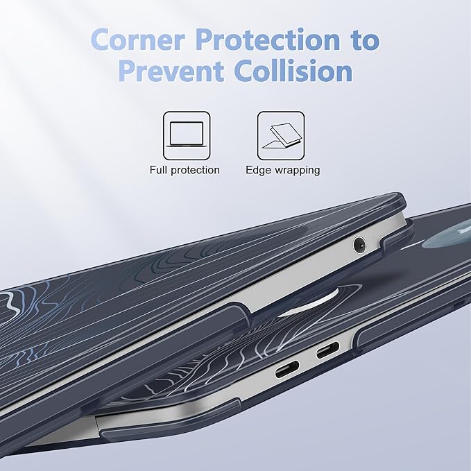 Case for MacBook Pro 13 inch with/Without Touch Bar (2016-2022, M2 A2338 M1 A2289 A2251 A2159 A1989 A1706 A1708), Hard Shell + Keyboard Cover + Dust Plug Abstract Mountain