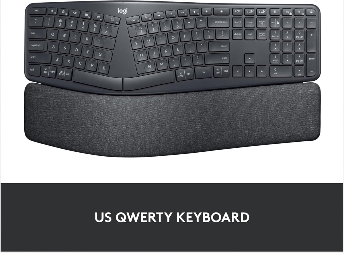 Logitech Ergo K860 Wireless Ergonomic Split Keyboard with Wrist Rest
