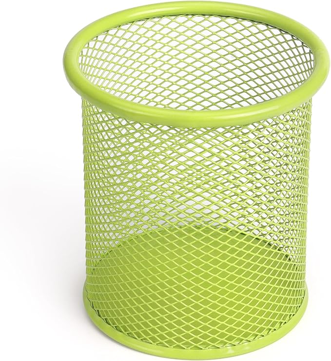 Tamaki Pen Holder Cup for Desk, Wire Mesh Pencil Cup Holder, Green